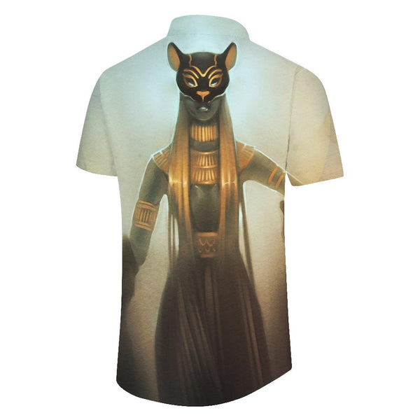 
Vintage Egyptian Style Men's 3D Digital Printed Button Shirt Short Sleeve Shirt Loose Lapel Pattern Shirt Button Up
                