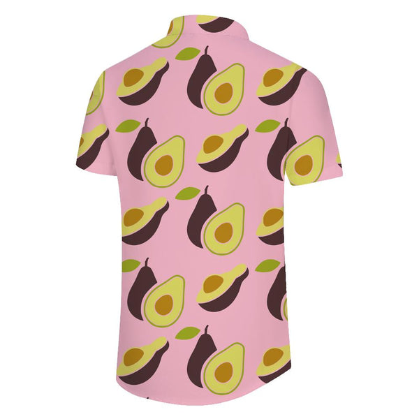 
Summer avocado print Hawaiian shirt button down lapel men's everyday street style tops
                