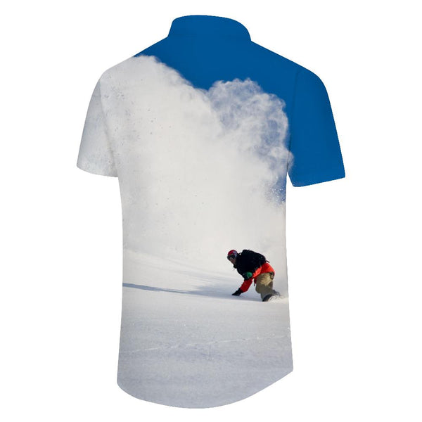 
Snowboard Print Hawaiian Shirt Men's Summer Beach Casual Short Sleeve Button Shirt
                