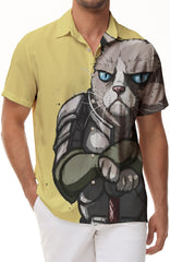 Fashion Men's Tropical Hawaiian Shirt Style 3D Printing Japanese Cartoon Cat Casual Shirt Men Summer Short Sleeve