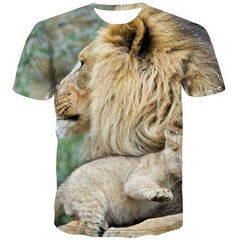 Animal T-shirt Men Lion Tshirt Anime Street Shirt Print Hip Hop Tshirts Cool Harajuku T shirts Funny Short Sleeve Hip hop Men - KYKU
