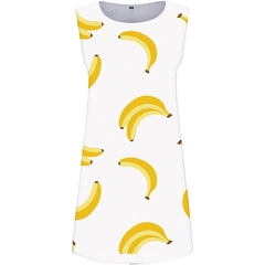 Banana Dress Women Harajuku Office White 3d Print Funny Tank Womens Clothing Vintage