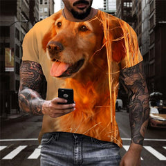 Golden Retriever dog t shirts Funny 3D t shirt Puppy Cute Pets art costume big Smart dogs Cool man