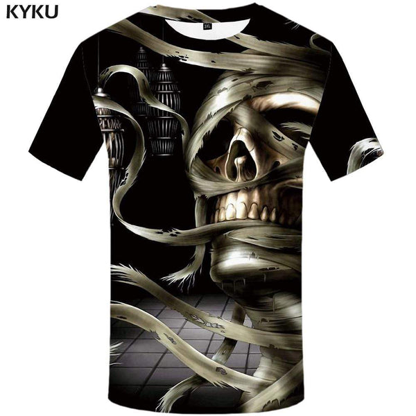 Skull T-shirts Men Skeleton T-shirt 3d Metal T shirts Funny Harajuku Tshirt Anime Gothic Tshirts Print Mens Fashion Casual