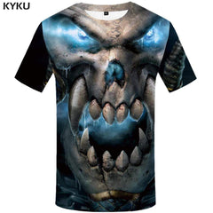 KYKU Skull T shirt Men Nebula T shirts Funny Space Tshirt Anime Gothic Tshirts Print Skeleton T-shirt 3d Mens Clothing