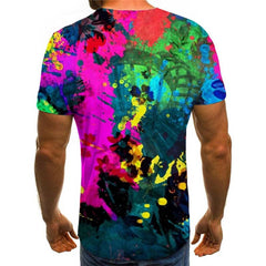 t shirt abstract  tee top personality  Casual fun geometric colorful art men's art costume