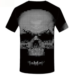 Skull T-shirt Men Black T shirts Funny Punk Rock T-shirts Graphic Short Sleeve