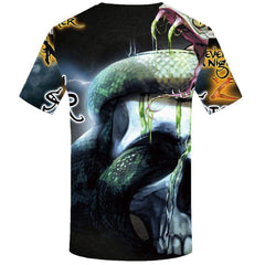 KYKU Skull T shirt Men Nebula T shirts Funny Space Tshirt Anime Gothic Tshirts Print Skeleton T-shirt 3d Mens Clothing