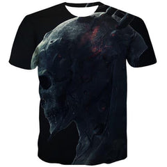 Skull T-shirt Men Flame Tshirts Cool Abstract T-shirts Graphic Hip Hop T-shirts 3d Gothic Tshirt Printed Short Sleeve T shirts - KYKU
