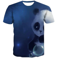 Panda T shirts Men Animal Tshirts Cool Abstract Tshirts Novelty Harajuku T shirts Funny Blue Tshirt Anime Short Sleeve Hip hop - KYKU