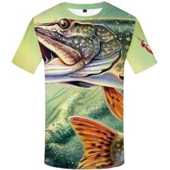 Fish T-shirt Men Animal Tshirts Casual Fishinger Tshirt Anime Art Shirt Print Tracksuits Tshirt Printed Short Sleeve Fashion - KYKU