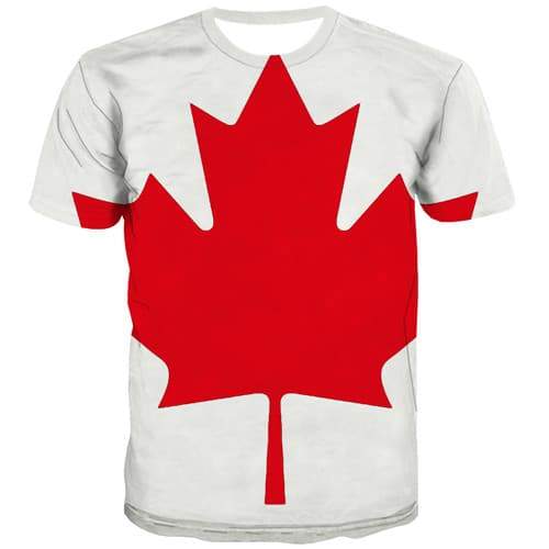 Maple Leaf T-shirt Men Canadian Flag Tshirts Casual Canada Tshirts Cool Red T-shirts 3d Harajuku Tshirts Novelty Short Sleeve - KYKU