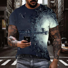 Airship tshirt Funny 3D t shirt air ship Casual men art costume flying ship