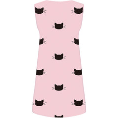 Cat Dress Women Pink Short Animal Korean Style Pattern Ladies Dresses Womens Clothing Elegant