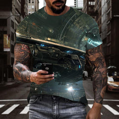 shirt Airship air ship Casual shirt 3D men Cool flying ship art costume