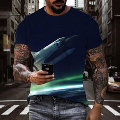 t shirt Airship air ship 3D tshirt men art costume flying ship Casual