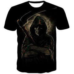 Skull T shirts Men Metal T-shirts Graphic Terror Shirt Print Cosplay Tshirt Printed Funny Tshirts Cool Short Sleeve Fashion - KYKU