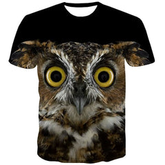 Owl T shirts Men Animal Tshirt Printed Funny Shirt Print Halloween Tshirt Anime Street T-shirts Graphic Short Sleeve T shirts - KYKU