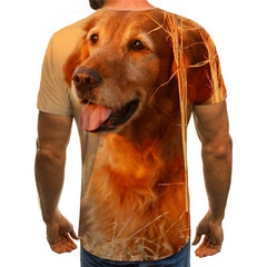 Golden Retriever dog t shirts Funny 3D t shirt Puppy Cute Pets art costume big Smart dogs Cool man