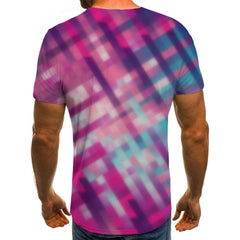 Blurred blue purple mosaic t shirt special texture Cool Casual art costume men different