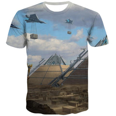 shirt Airship air ship Cool Casual art costume men flying ship
