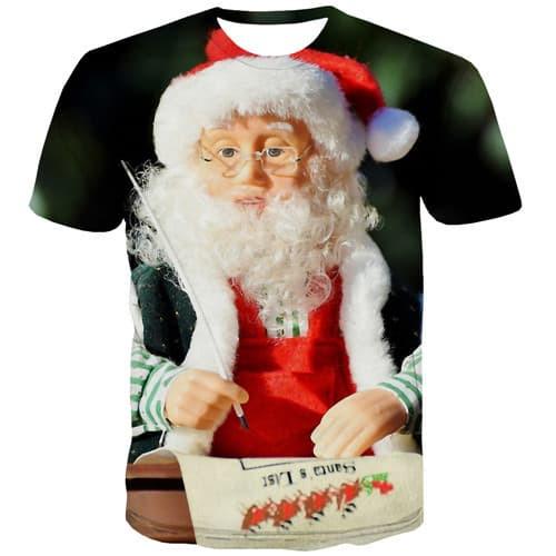 Santa Claus T shirts Men Christmas Shirt Print Anime Tshirt Printed Funny Tshirts Novelty Short Sleeve Hip hop Men New O-neck - KYKU