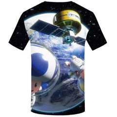 Galaxy Space T shirts Men Astronaut Tshirts Cool Earth T shirts Funny Cartoon T-shirts 3d Metal Tshirt Anime Short Sleeve - KYKU