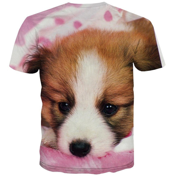 
dog t shirt Hip hop tshirt 3D Puppy Cute animal Casual big Smart dogs art costume male
                