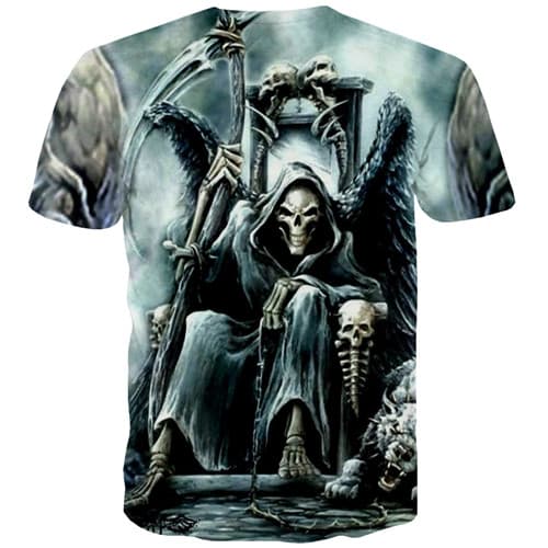 
Grim Reaper T-shirt Men Skull Tshirt Anime Metal Tshirts Cool Punk T shirts Funny War Tshirt Printed Short Sleeve Hip hop Mens - KYKU
                