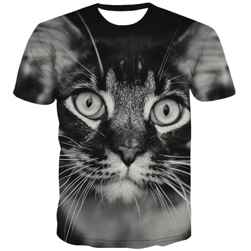 Cat T-shirt Men Cartoon T-shirts 3d Animal Shirt Print Harajuku Tshirt Anime Street Tshirts Novelty Short Sleeve summer - KYKU