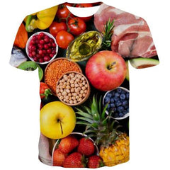 Fruit T shirts Men Food Tshirt Printed Funny Tshirts Novelty Harajuku T-shirts Graphic Street T shirts Funny Short Sleeve - KYKU