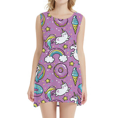 Unicorn Dress Women Animal Tank Rainbow Office Harajuku 3d Print Pink Korean Style Womens Clothing Vintage