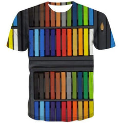 Psychedelic T shirts Men Graffiti T-shirts Graphic Colorful Shirt Print Gothic Tshirt Printed Harajuku Tshirts Casual - KYKU