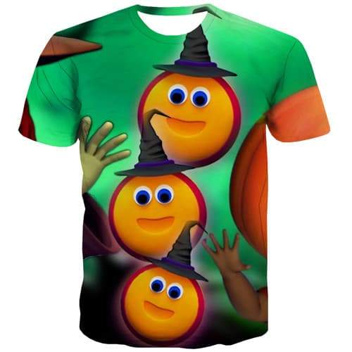Pumpkin T-shirt Men Halloween T-shirts Graphic Lovely Shirt Print Harajuku T-shirts 3d Short Sleeve T shirts Men/women Tee - KYKU