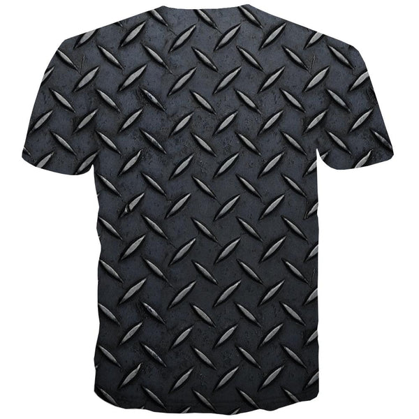 
Anti-slip metal texture manhole cover shirts t shirt 3D special texture different art costume men Cool
                