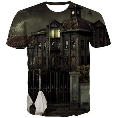 House T-shirt Men Harajuku Tshirts Casual Retro Tshirts Cool Street T-shirts 3d Short Sleeve Hip hop Unisex Tee Streetwear - KYKU