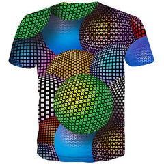 Psychedelic T-shirt Men Geometric Tshirts Novelty Punk T-shirts 3d Gothic Tshirts Cool Short Sleeve Fashion Mens S-5XL O-neck - KYKU