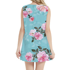 Flower Dress Women Leaf Beach Art Office Harajuku Party Abstract Ladies Dresses Womens Clothing Summer