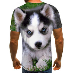 shirt Husky dog clothing Puppy Cute Pets big Smart dogs Casual men art costume