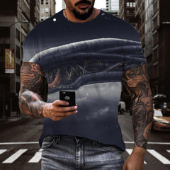 Airship t shirt 3D tshirt air ship men art costume Casual flying ship