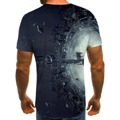 Airship tshirt Funny 3D t shirt air ship Casual men art costume flying ship