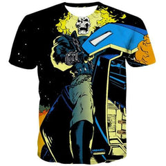 Skull T-shirt Men Anime Tshirts Novelty Flame Shirt Print Hip Hop T-shirts 3d Street T-shirts Graphic Short Sleeve Hip hop Men - KYKU