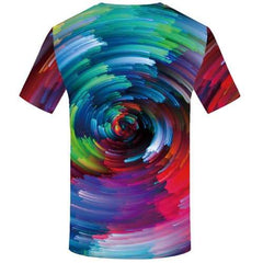Rainbow T shirts Men Psychedelic Tshirt Anime Vortex Shirt Print Colorful Tshirts Cool Dizziness Tshirts Casual Short Sleeve - KYKU