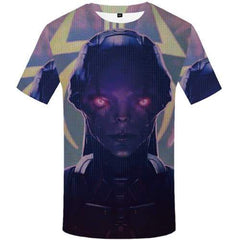 Alien T-shirt Men Cartoon Shirt Print Metal Tshirt Anime Fantasy Tshirts Casual Mechanical Tshirts Novelty Short Sleeve summer - KYKU