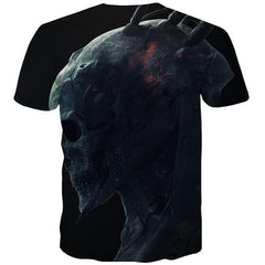 Skull T-shirt Men Flame Tshirts Cool Abstract T-shirts Graphic Hip Hop T-shirts 3d Gothic Tshirt Printed Short Sleeve T shirts - KYKU