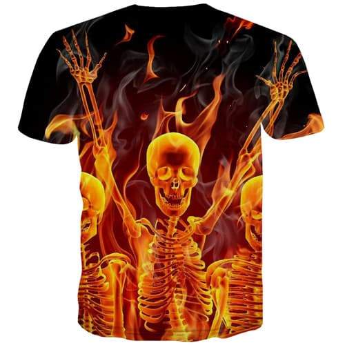 
Skull T shirts Men Skeleton Shirt Print Flame Tshirts Novelty Punk Tshirt Anime Black Tshirt Printed Short Sleeve Punk Rock - KYKU
                