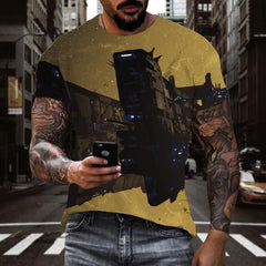 tshirt Airship air ship Print clothes art costume men flying ship Casual