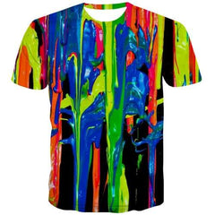 Graffiti T-shirt Men Colorful T-shirts Graphic Psychedelic Tshirt Anime Art Tshirts Casual Gothic Tshirts Cool Short Sleeve - KYKU