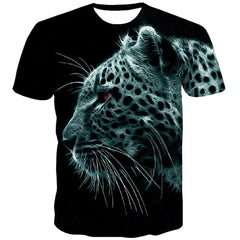Animal T-shirt Men Tiger Tshirts Novelty Ferocious Tshirt Anime Street T shirts Funny Harajuku Tshirts Cool Short Sleeve - KYKU