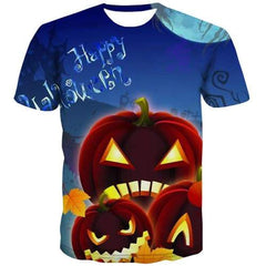 Pumpkin T shirts Men Halloween Tshirts Novelty Moon Tshirt Anime Cartoon Tshirt Printed Harajuku Tshirts Casual Short Sleeve - KYKU